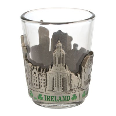 Ireland Shot Glass With Metal Landmark Design Wrap